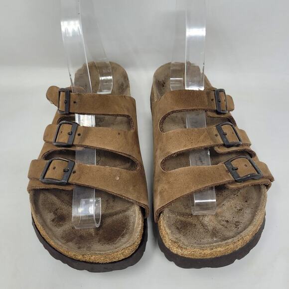 Birkenstock Betula Sandals Womens EU40 US6 Brown Nubuck Triple Straps Buckles - Picture 5 of 14